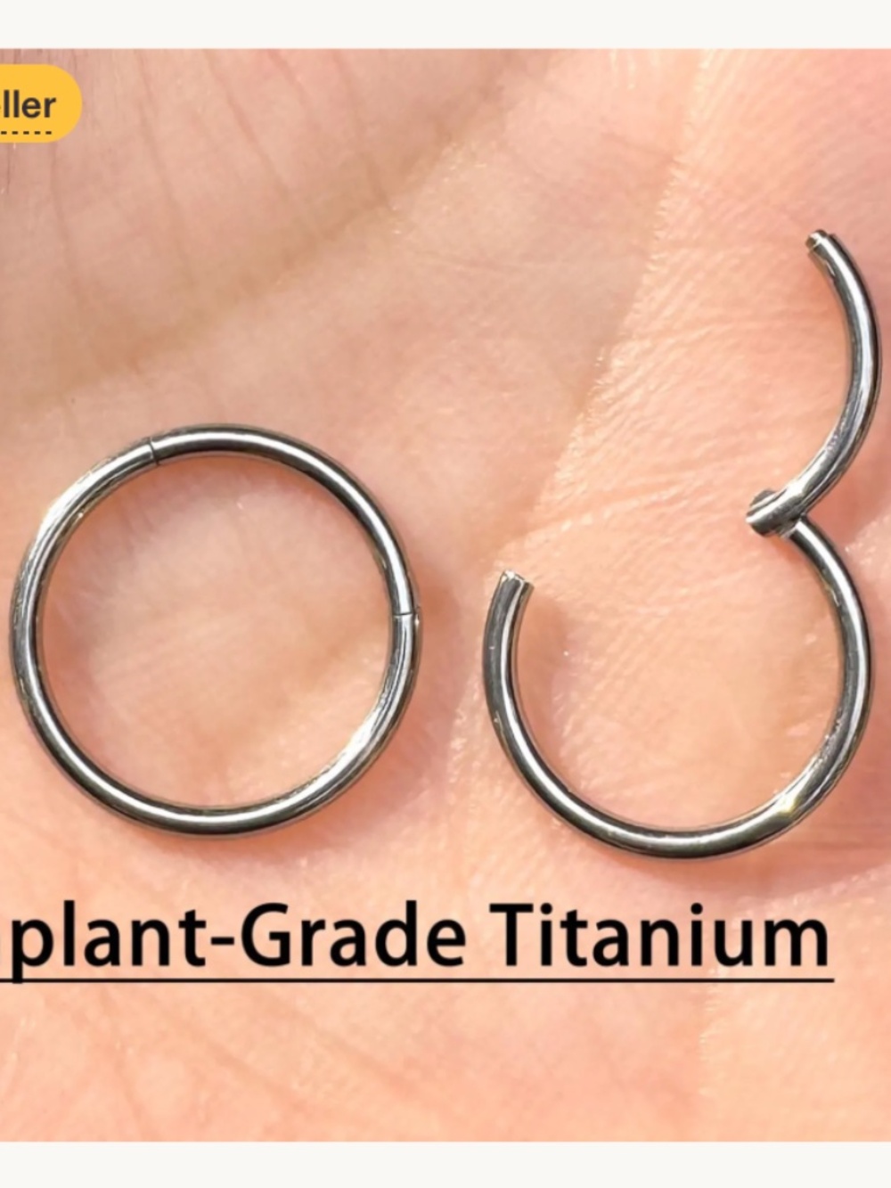 Titanium Implant Grade Hinged Clicker Hoop